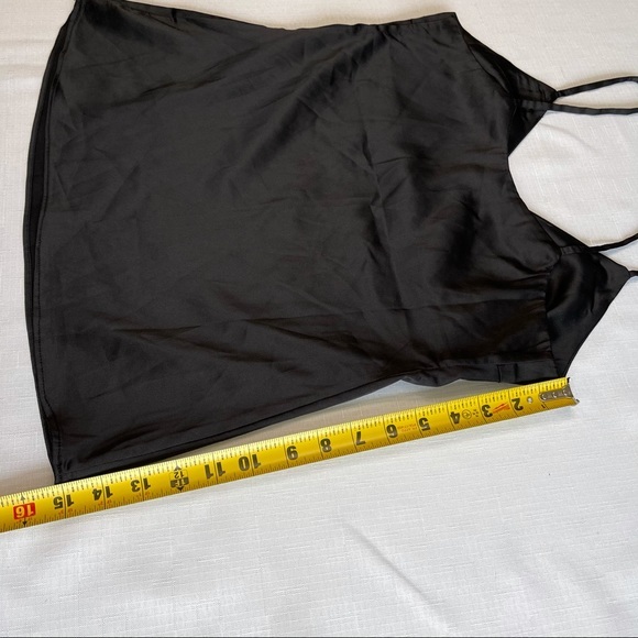 HONEY BUM camisole SOLID BLACK silky sexy LAYERING piece MEDIUM - Picture 9 of 11